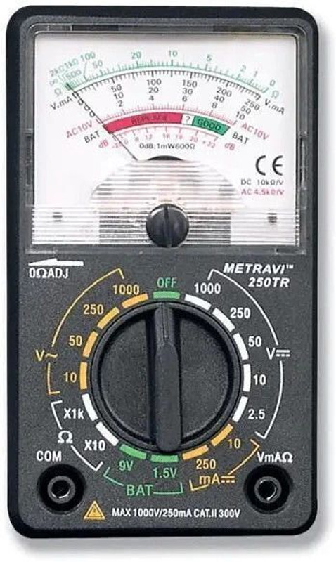 Metravi 250TR Analogue Multimeter Analog Multimeter(Black 2000 Counts)