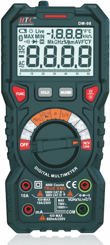 HTC DM-98 Digital Multimeter(Multicolor 6000 Counts)