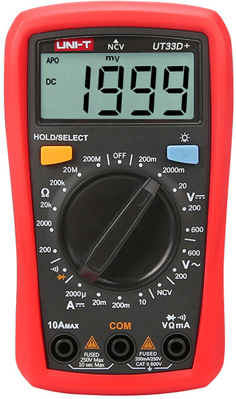 NAFFIE UNI-T33D+ Digital Multimeter Digital Multimeter(Red, Grey 2000 Counts)