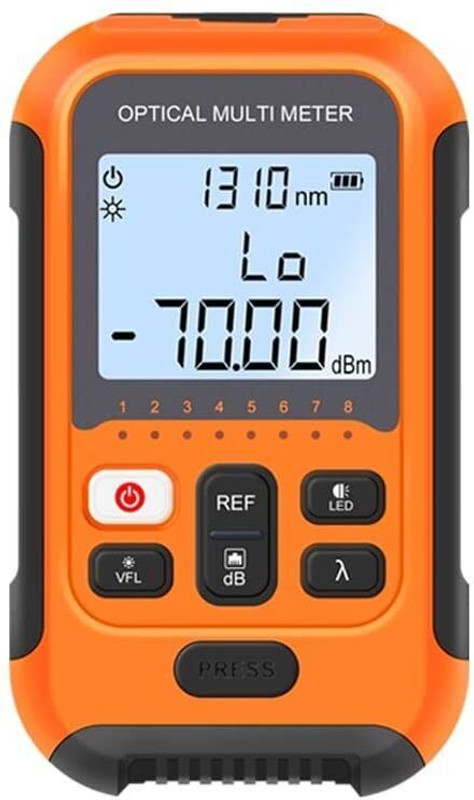 HANUTECH 3 in 1 Mini Optical Meter With Visual Fault Locator (VFL) & Fiber Light Tester Digital Multimeter(Orange, Black 9999 Counts)