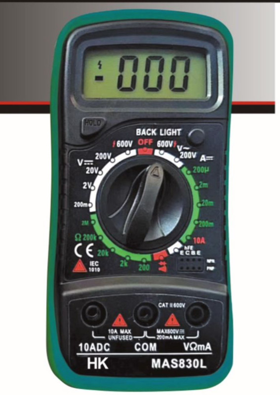 Hoki 830L Digital Pocket Size,Lcd Display. AC/DC Voltage, DC Current, Resistance ETC. Digital Multimeter(2000 Counts)