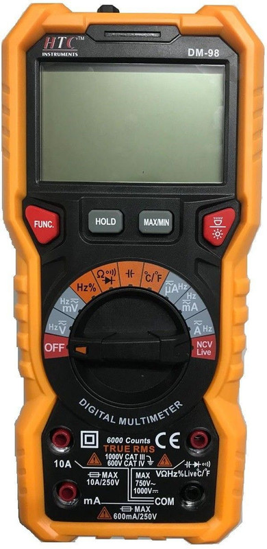 HTC DM-98 TRMS Digital Multimeter(Black, Yellow 6000 Counts)