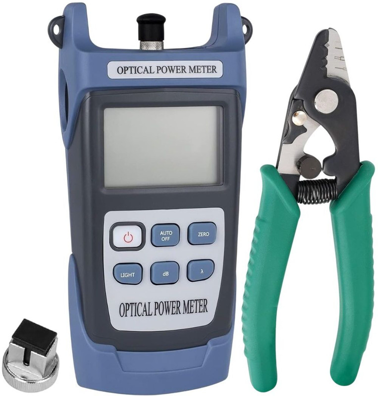 Corslet Optical Power Meter with Fiber Optic Cable Stripper Tool Kit for Network Testing Digital Multimeter(Green, Blue 2000 Counts)