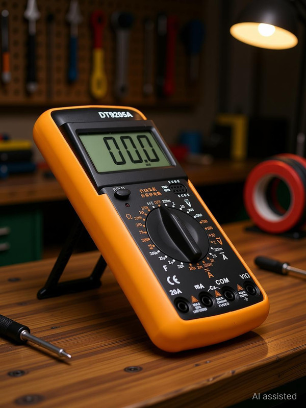 AASTIK SALES Digital Universal Meter, Digital Multimeter Durable ABS DT9205A Overload Protection for Power Distribution Room for Factory for Worker Digital Multimeter(Black, Yellow 2000 Counts)