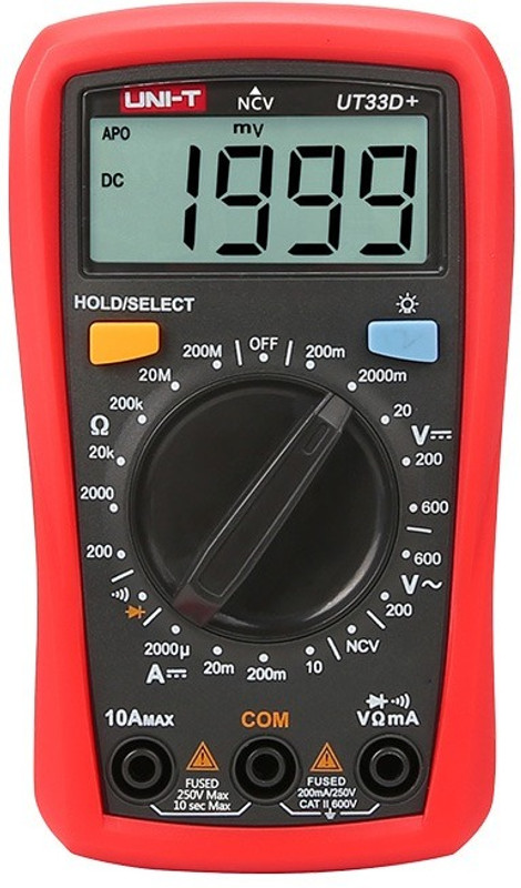 UNI-T UT-33D+ Digital Multimeter(Red 2000 Counts)