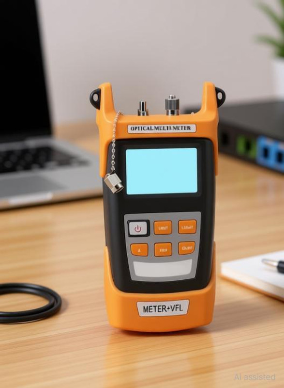 HANUTECH 2 in 1 Optical Power Meter With VFL10mW -70~+100dbm Digital Multimeter(Orange 9999 Counts)