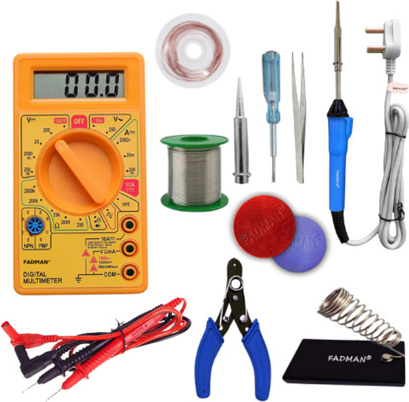 FADMAN MMTGCKMOLSQHRNP Multimeter & Soldering Iron Equipments Combo Pack With Digital Multimeter(Multicolor 2000 Counts)