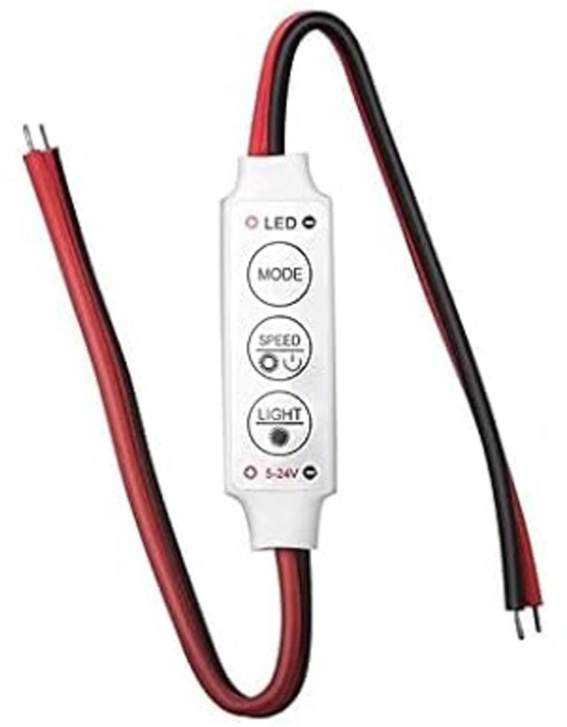 AURECIS LED Dimmer ON/OFF Controller 5-24V 6 Modes Speed Control for Bike Car DRL Lights Multipurpose Controller