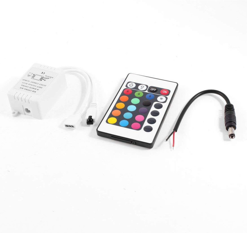 AURECIS 12V RGB LED Strip IR Controller 24-Key Remote Multi-Color Lights Multipurpose Controller