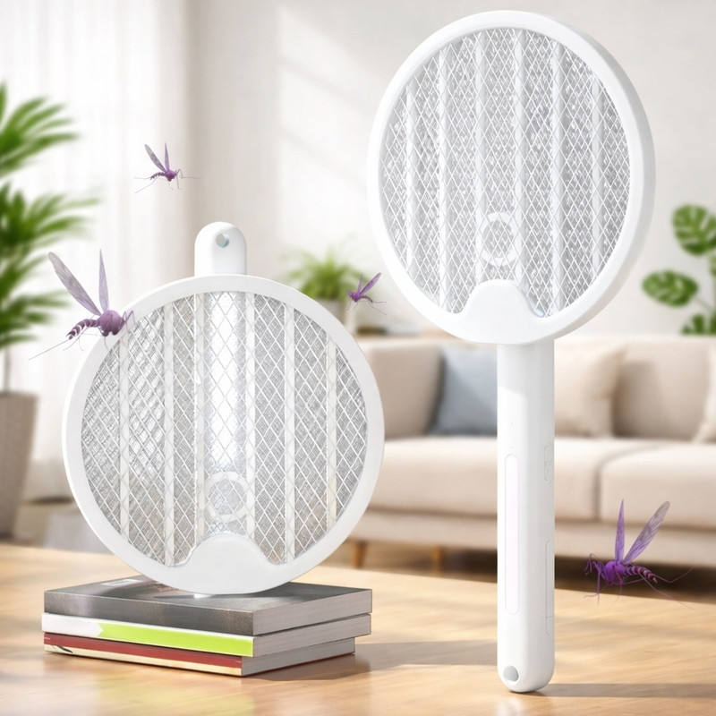 CAPLIC in 1 Electric Mosquito Racket with UV Light Rechargeable Killer Bat Multipurpose Controller