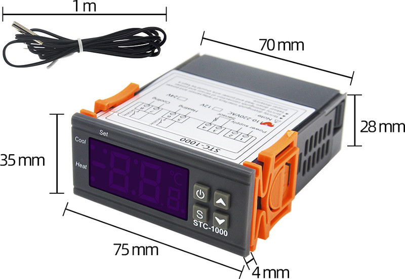 TM&W 220v cooling heating function STC1000 with NTC10k temperature regular Multipurpose Controller
