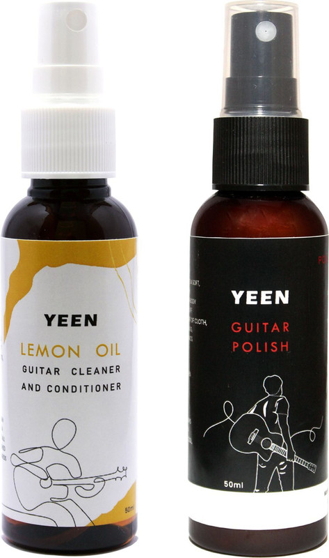YEEN Guitar Care Kit – Lemon Oil Cleaner & Guitar Body Polish (2 × 50ml) Music Instrument Polish(50 ml Acoustic guitar, Classical Guitar, electric guitar, ukelele)
