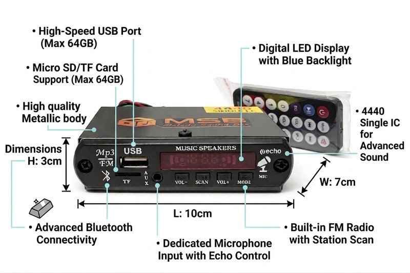 MSB MINI AMPLIFIER BEST FOR HOME AND ALL TYPES OF WEHICLES Bass Amplifier
