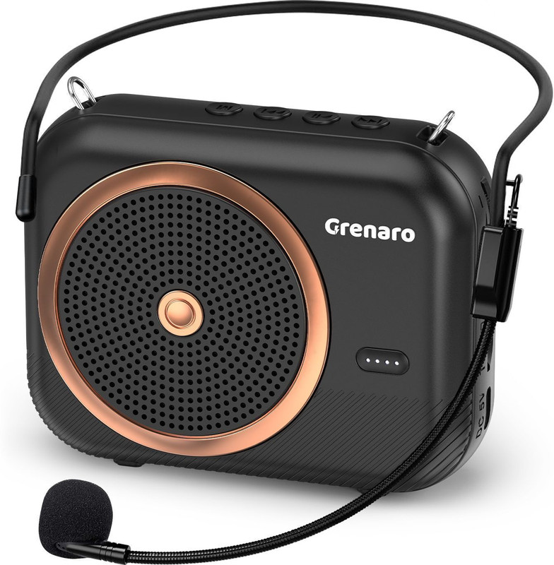 Grenaro Voice Amplifier for Teachers with Bluetooth, Wired Headset Mic with 10W Speaker Speaker Cabinets