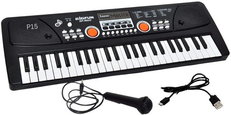 JR CLUB 49 Key Piano Keyboard As Traders 49 Key Piano For Kids (DC Power Option+Recording Microphone ) P16 Analog Portable Keyboard(49 Keys)