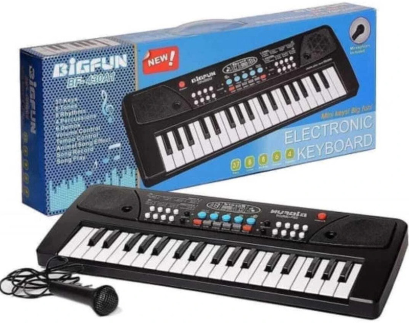 kidz fun 37 Keys Kids Piano Key Board Toy With Microphone & USB Power Cable (Multicolour) Analog Portable Keyboard(37 Keys)