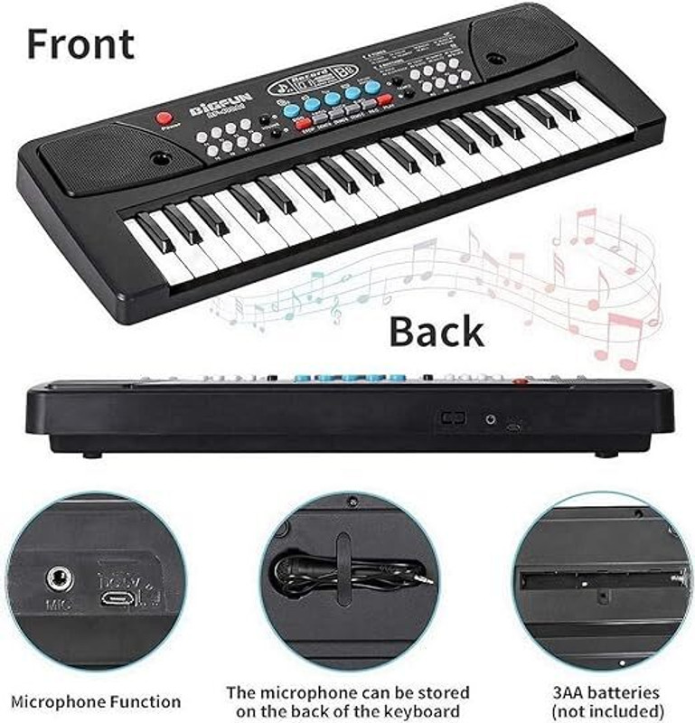 Aarav Enterprises 37 Key Piano Toy with Educational Music .37(Black)