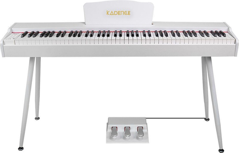 KADENCE KAD-DP-01W-WH-GEN25 Portable with Wooden Stand, Triple Pedal, MIDI | French Dream Chip | White Digital Digital Piano(88 Keys)