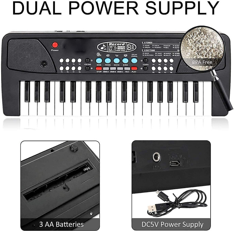 KAVANA Piano Keyboard / Piano for Kids with Microphone Portable Electronic Keyboards / Big Fun Electronics Keyboard Analog Portable Keyboard(37 Keys)