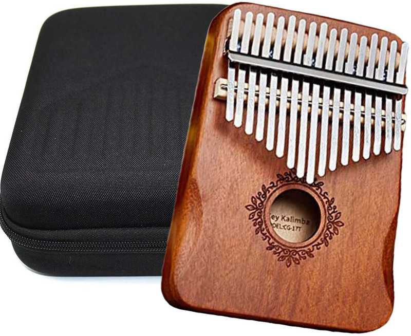 SYGA Kalimba-Retro-17Tone-WithCase Thumb Piano Kalimba 17-Tone Keys Finger Musical Instrument Retro with Case Peach Analog Portable Keyboard(17 Keys)