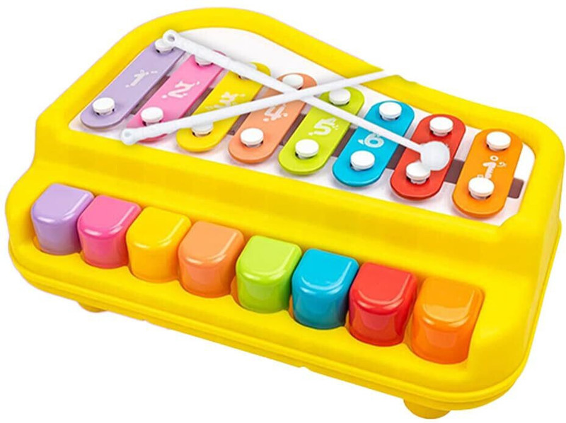 RUDOLF 2 in 1 Musical Melody & Educational Piano Xylophone Musical Instruments 2 in 1 Musical Melody, Piano Xylophone Musical Instruments with 8 Keys Analog Portable Keyboard(8 Keys)