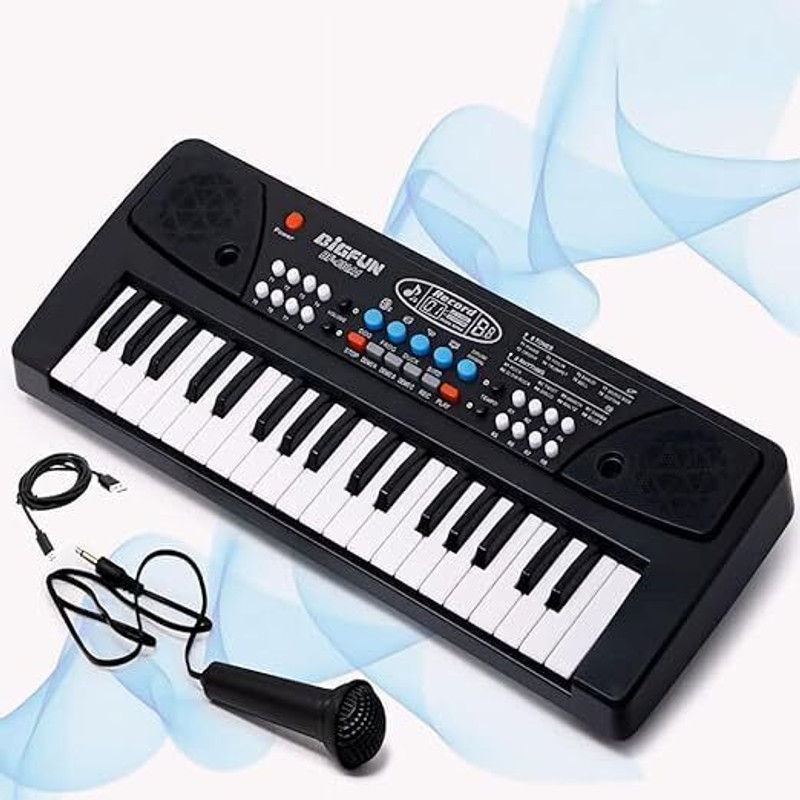 GVP Toys Keyboard Piano Keyboard Piano 37 Keys Keyboard with Power Option 8 Tones,8 Rhythms,4 Percussion Analog Portable Keyboard(37 Keys)