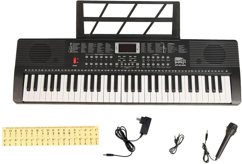intern INT-KB 61 Keys Touch Response Portable Piano Keyboard with Mic and 5V Power Adapter Digital Portable Keyboard(61 Keys) - 52% off at DetectaDeal