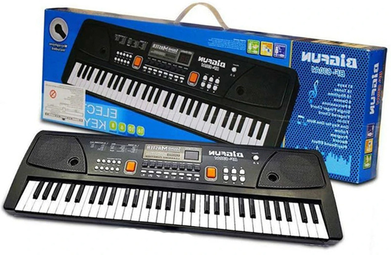 Toofun Piano with Mic | Record Function DC Power Option with Micro USB Cable | Analog Portable Keyboard Analog Portable Keyboard(61 Keys)