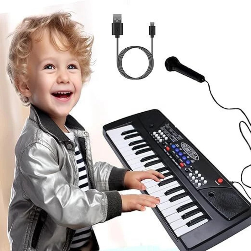 3 Jokers Digital Music Piano for Kids with Microphone - 37 Keys Key board Toy Sound Recording Portable Musical Toy for Kids Analog Portable Keyboard(37 Keys)