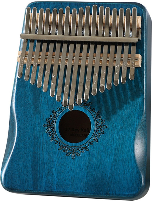 Palap Thumb Piano 17 Keys Musical Instrument Kalimba with Engraved Notes and Tuning Hammer- Blue Analog Portable Keyboard(17 Keys)