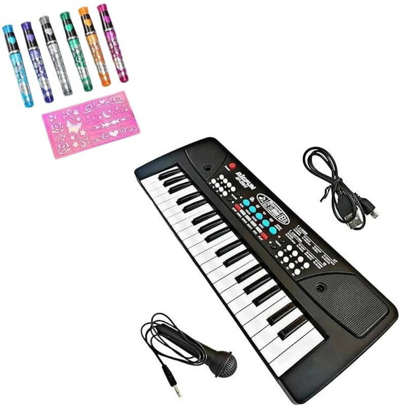 Joyful Journey 37-Key Keyboard Piano with Microphone with Microphone | Kids Electronic Musical Toy with Record + [Free Emoji Stamp] Analog Portable Keyboard(37 Keys)
