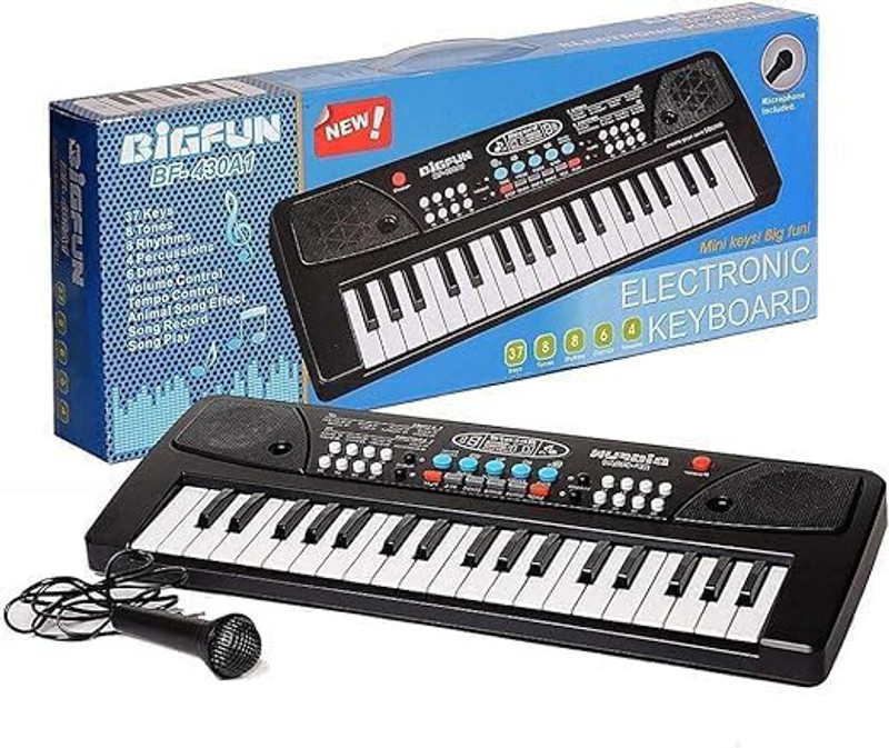 MyBukket PNO_BLK_01 Mini Piano Toy for Toddlers – 37 Keys, Mic, Rhythms, Tones, Music & Learning Fun Digital Digital Piano(18 Keys)