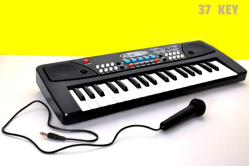 JR CLUB A733 Piano Toy with Microphone, USB Power Cable & Sound Recording Function Best Birthday Gift for Boys and Girls Musical Instruments Latest Analog Analog Portable Keyboard(37 Keys)