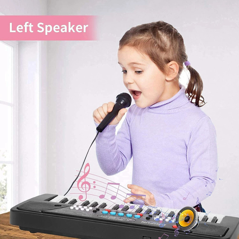 JR CLUB Kids Piano Keyboard, Piano for Kids with Microphone Portable Electronic-A5 Keyboards for Beginners 37 Keys Kid Musical Toys Pianos for Girls Boys-A5 Analog Portable Keyboard(37 Keys)