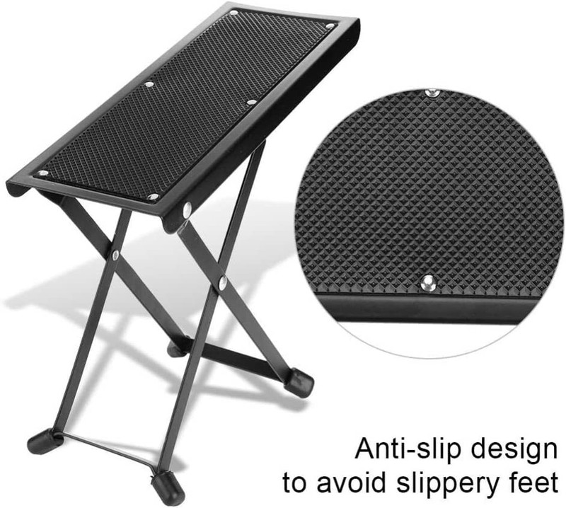 KH Guitar Foot Stool 5 Adjustable Height Made of Solid Iron Guitar Foot, Classical Guitar Stand