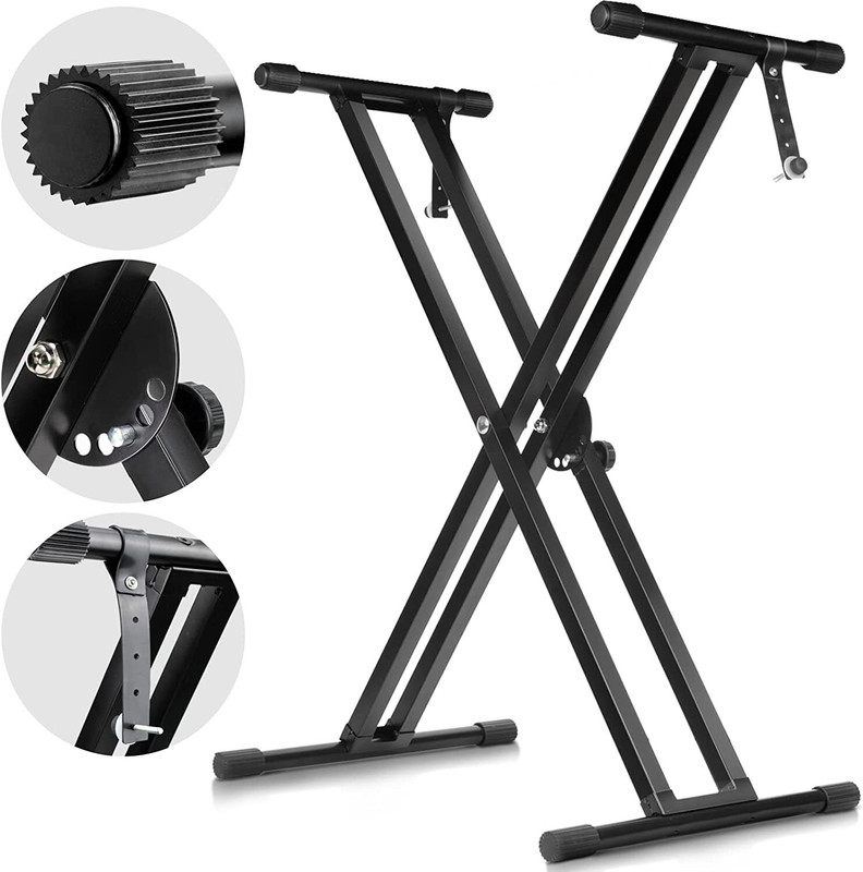 Techtest Adjustable Double Braced X Style Digital Piano Keyboard Stand