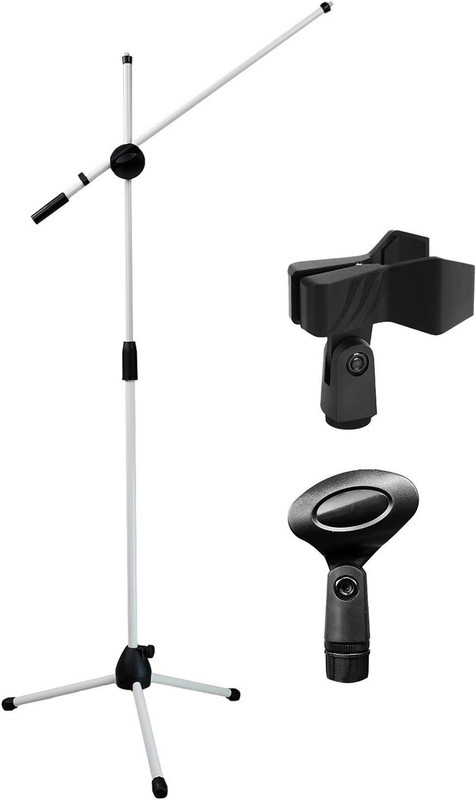 KADENCE White Heavy Duty Adjustable Dual (M30) Microphone Stand
