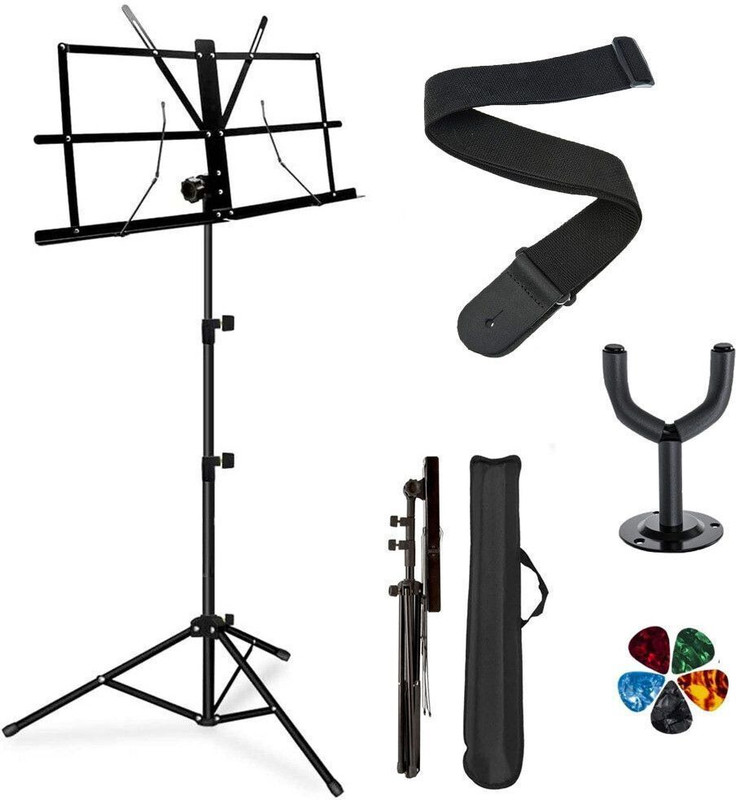 TechBlaze Music Sheet Notation Stand with Guitar Hanger and Guitar Belt Picks Music Stand Notation Stand