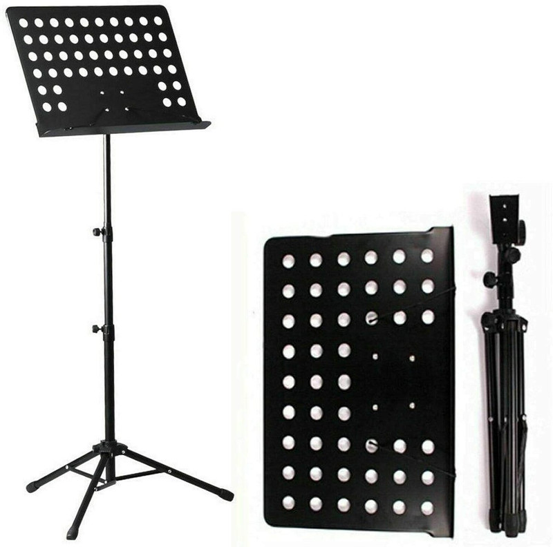 AMG Music Music Stand Portable Notation Sheet Stand Height & Angle Adjustable Orchestral Stand Conductor Sheet Stand and Music Sheet Clip Holder Suitable For Instrumental Performance Notation Stand