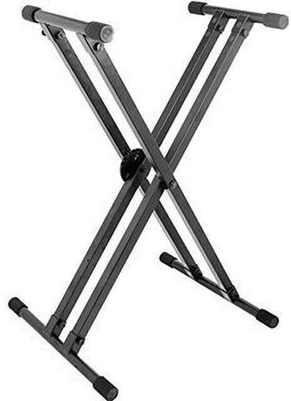 Techtest Heavy-Duty Double-X Adjustable Piano Keyboard Stand with Locking Straps Keyboard Stand