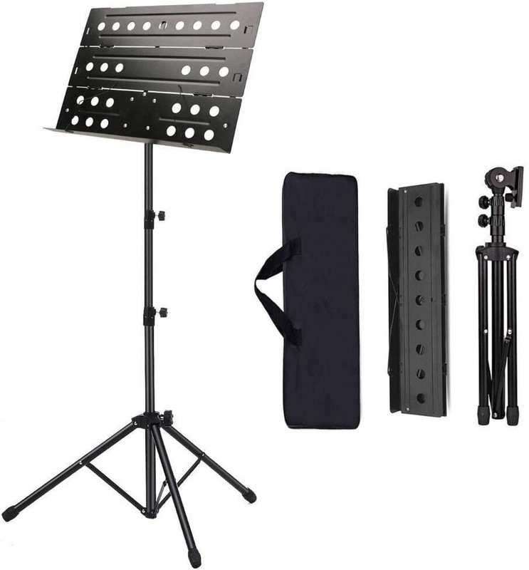 SOUVENIR Sheet Music Stand - Professional Portable Notation Music Stand & Desktop Book Stand Metal Portable Solid Back, Super Sturdy for Laptop Projector Desktop Book Stand (Upgraded Version: more Sturdy and more Portable) Notation Stand