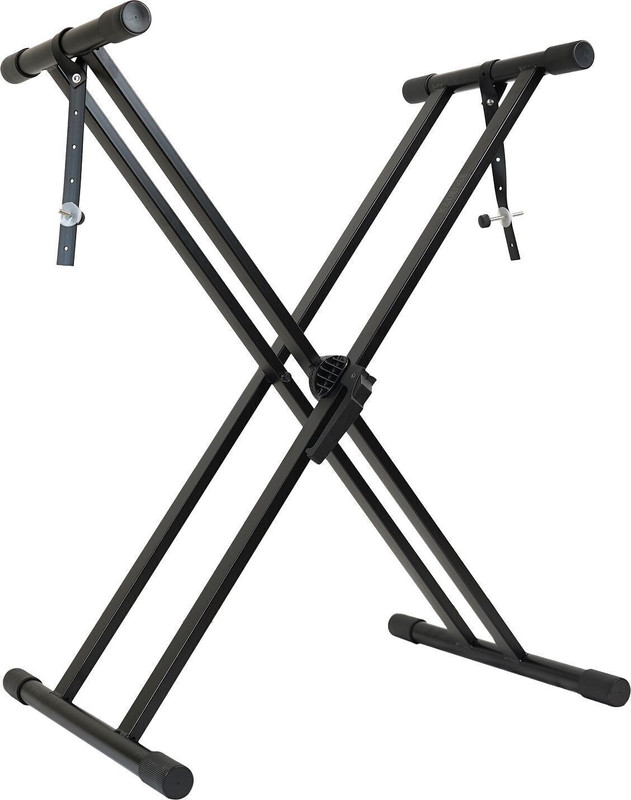 KADENCE Double-X PRE-ASSEMBLED Black with Infinitely Adjustable locking straps Keyboard Stand