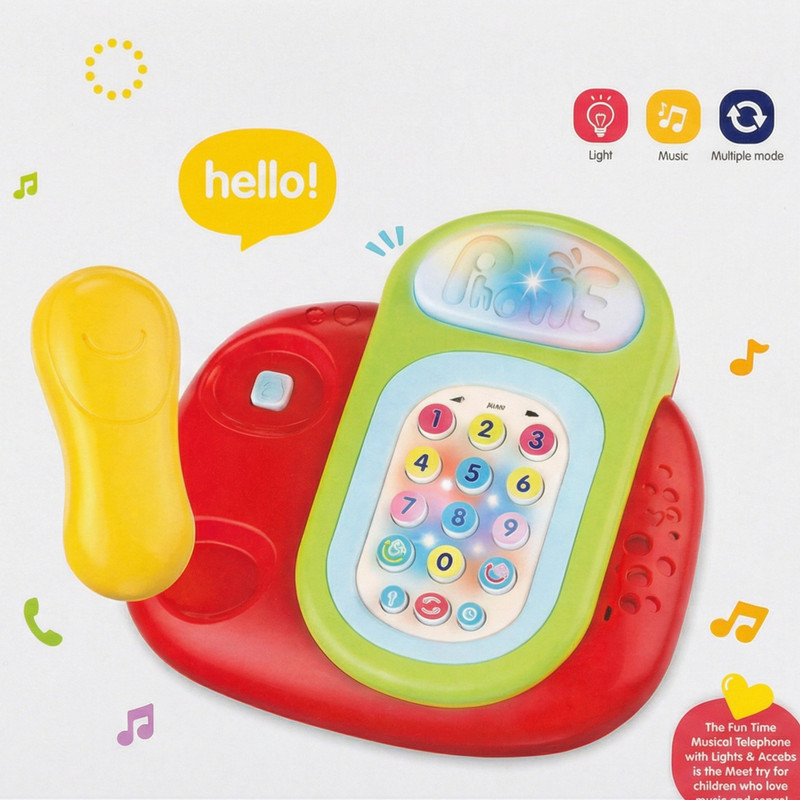 Toybot Interactive Baby Musical Phone Toy with Lights, Sounds & Number Keypad(Multicolor)
