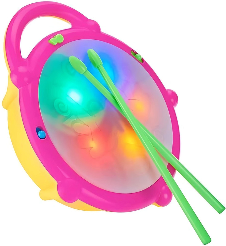 BharatToys Flash Drum Toy for Kids – Musical Light-Up Drum with Sound Effects & Rhythm Mode(Multicolor)