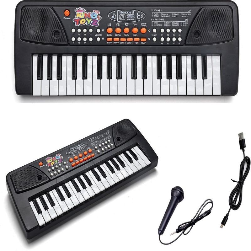 KING TOYZ 37 Keys Piano Keyboard for Kids | Beginners with Mic & Recording Function(Black)