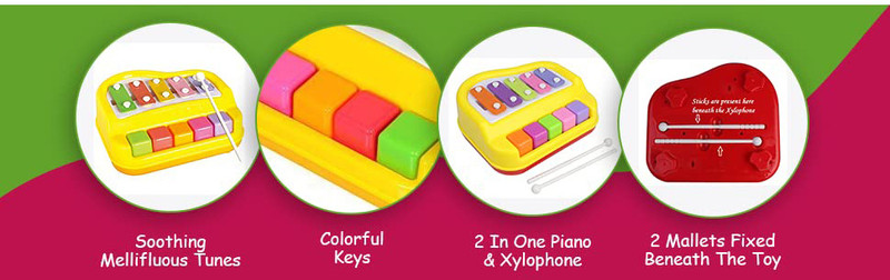 BHVMEY 8 Key Keyboard Xylophone Piano(Multicolor)