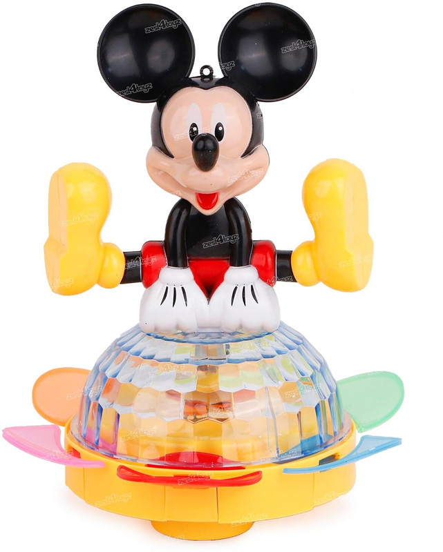 ADC ENTERPRISES Mickey Mouse Spinning LED Light Toy with Music, Battery Operated(Multicolor)