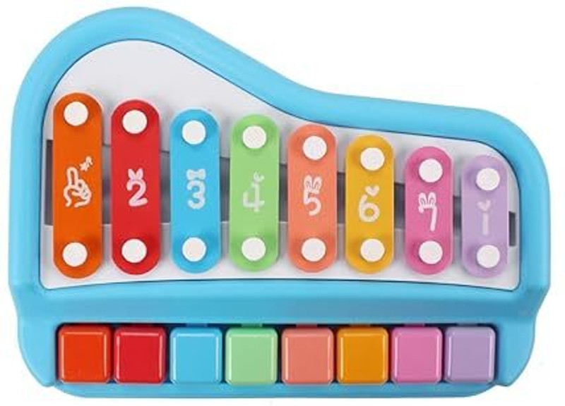Quadrants Xylophone 2 in 1 Premium Mini Piano Toy 8 Key with 2 Stick Musical colourfull(Multicolor)