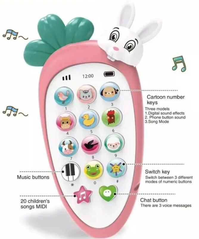 mega star Rabbit Intelligent Baby Cell Phone Mobile Toy for Kids,(Multicolor)