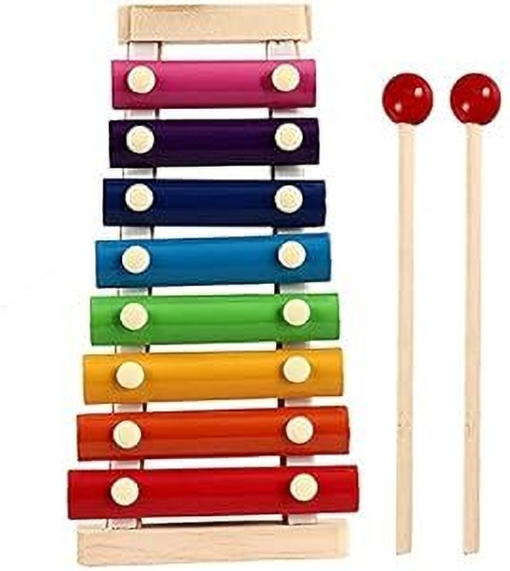 VRUX Xylophone for Kids, Wooden Xylophone Toy with 8 Knocks (Multicolor)(Multicolor)